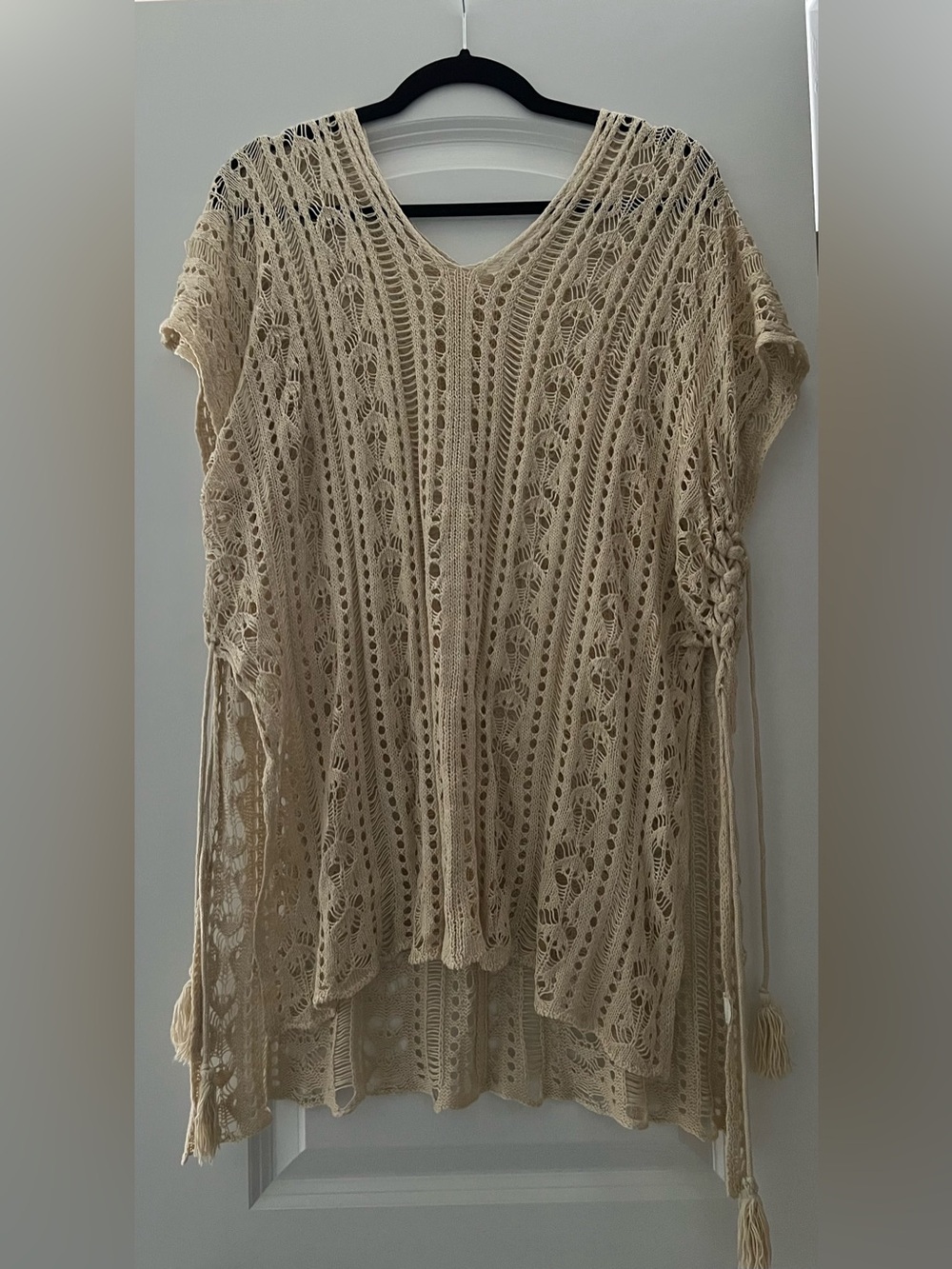 Women's Cream Crochet Knit Swimsuit Cover Up